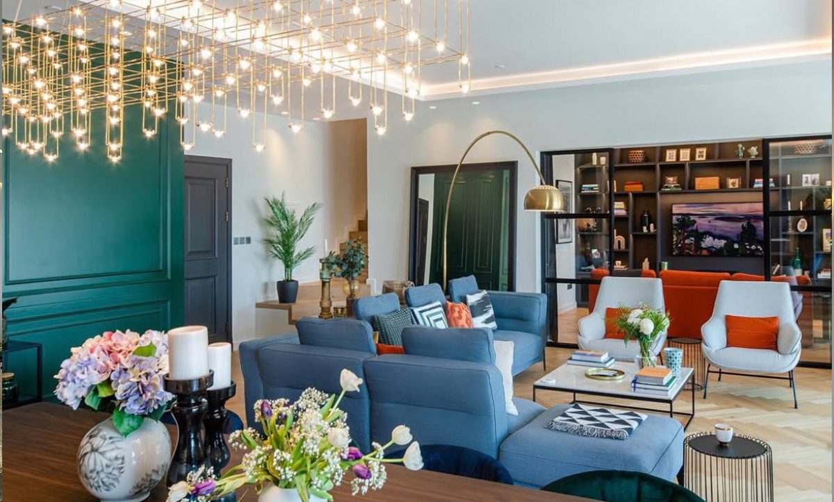 Couch in luxury living room